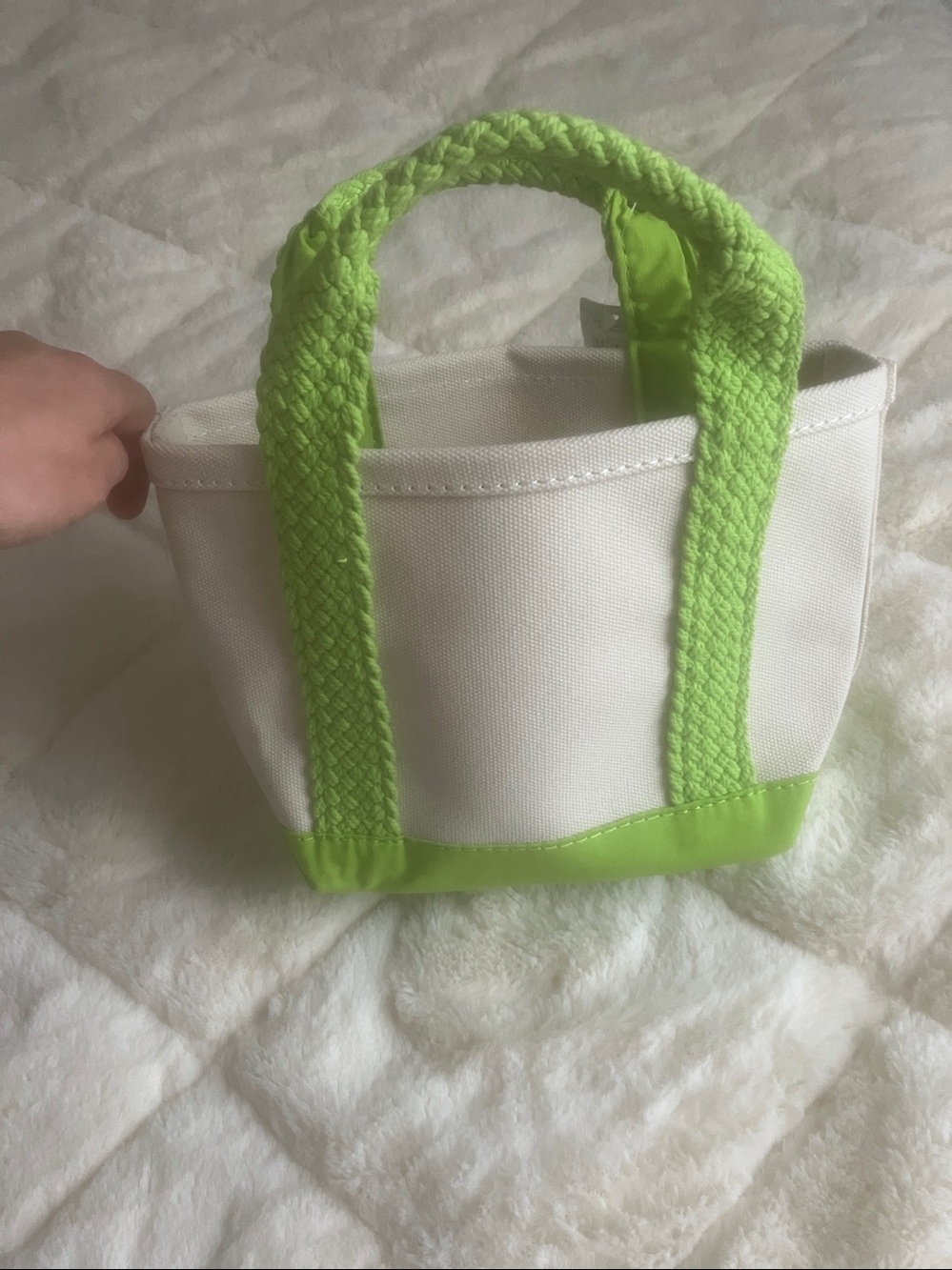 NWT LL Bean Japan limited Edition Web handles Size mini boat and tote bag Lime